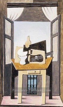 Nature morte devant un fenetre 1919 cubiste Pablo Picasso Peinture à l'huile